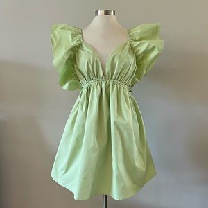 🚨SALE🚨 NWT Fore Statement Sleeve Babydoll Mini Dress Pastel Green M